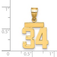14K Small Polished Number 34 Charm view 2