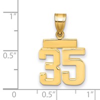 14K Yellow Gold Small Polished Number 35 Charm view 2
