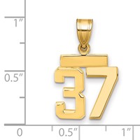 14K Small Polished Number 37 Charm view 2