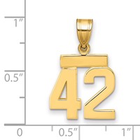 14K Small Polished Number 42 Charm view 3