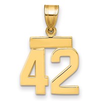 14K Small Polished Number 42 Charm view 1