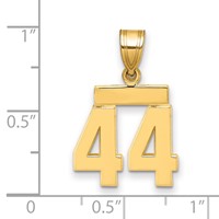 14K Small Polished Number 44 Charm view 2