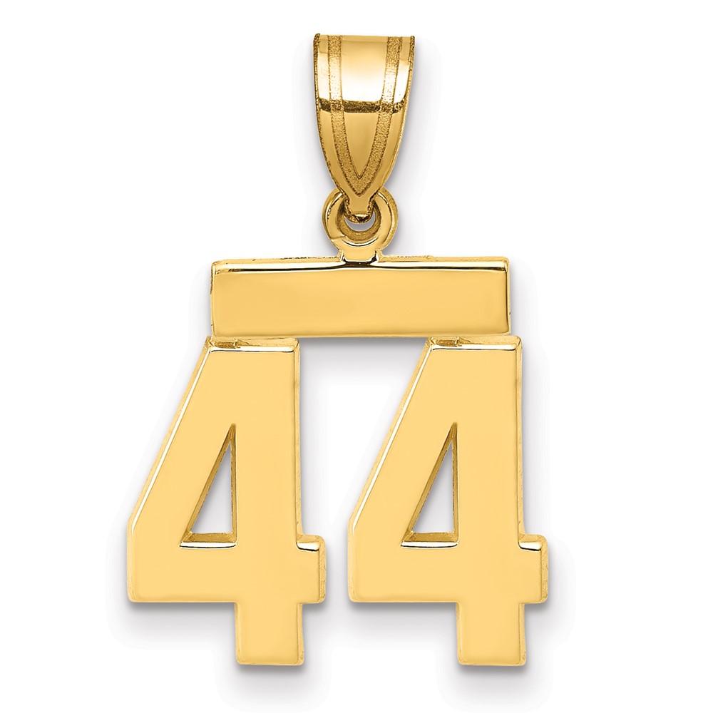 14K Small Polished Number 44 Charm