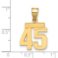 14K Yellow Gold Small Polished Number 45 Charm view 2