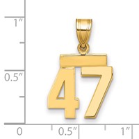 14K Yellow Gold Small Polished Number 47 Charm view 3