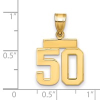 14K Yellow Gold Small Polished Number 50 Charm view 2