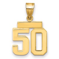 14K Yellow Gold Small Polished Number 50 Charm view 1