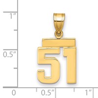 14K Yellow Gold Small Polished Number 51 Charm view 2