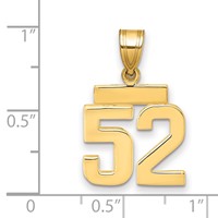 14K Yellow Gold Small Polished Number 52 Charm view 2