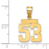 14K Small Polished Number 53 Charm view 2