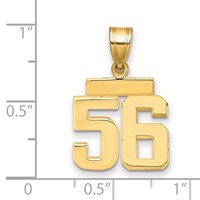 14K Yellow Gold Small Polished Number 56 Charm view 2