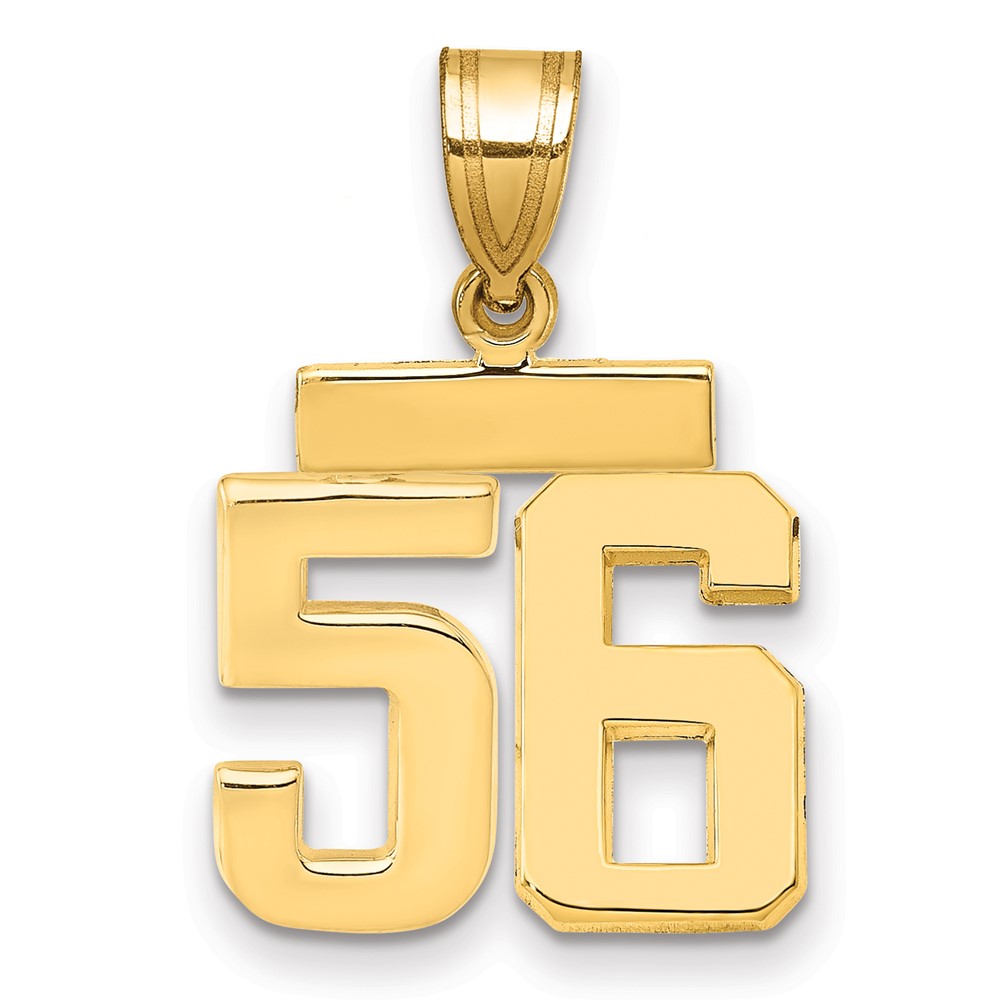 14K Yellow Gold Small Polished Number 56 Charm