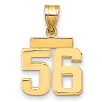 14K Yellow Gold Small Polished Number 56 Charm view 1