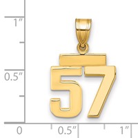 14K Yellow Gold Small Polished Number 57 Charm view 2