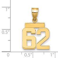 14K Yellow Gold Small Polished Number 62 Charm view 2