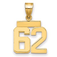 14K Yellow Gold Small Polished Number 62 Charm view 1