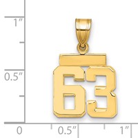 14K Yellow Gold Small Polished Number 63 Charm view 2