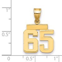 14K Small Polished Number 65 Charm view 2