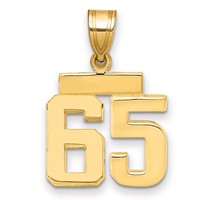 14K Small Polished Number 65 Charm view 1