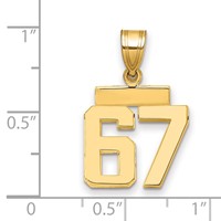 14K Yellow Gold Small Polished Number 67 Charm view 2