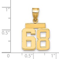 14K Yellow Gold Small Polished Number 68 Charm view 2