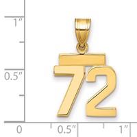 14K Yellow Gold Small Polished Number 72 Charm view 2