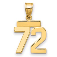 14K Yellow Gold Small Polished Number 72 Charm view 1