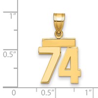 14K Yellow Gold Small Polished Number 74 Charm view 2