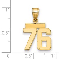 14K Yellow Gold Small Polished Number 76 Charm view 2