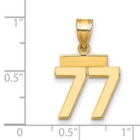 14K Small Polished Number 77 Charm view 2