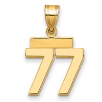 14K Small Polished Number 77 Charm view 1