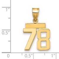 14K Yellow Gold Small Polished Number 78 Charm view 2