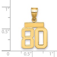 14K Yellow Gold Small Polished Number 80 Charm view 2