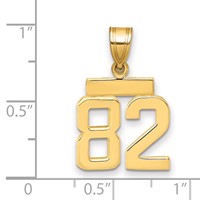 14K Yellow Gold Small Polished Number 82 Charm view 3