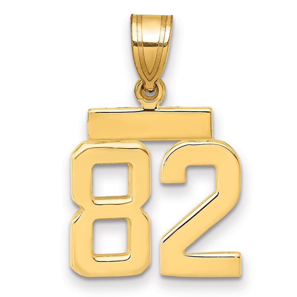 14K Yellow Gold Small Polished Number 82 Charm