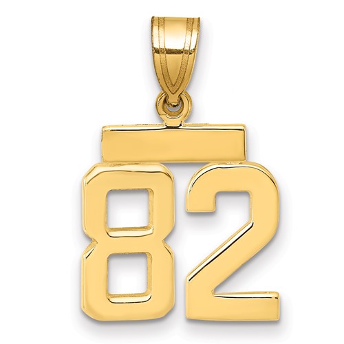 14K Yellow Gold Small Polished Number 82 Charm