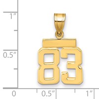 14K Yellow Gold Small Polished Number 83 Charm view 2
