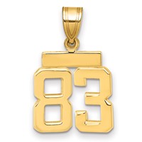 14K Yellow Gold Small Polished Number 83 Charm view 1