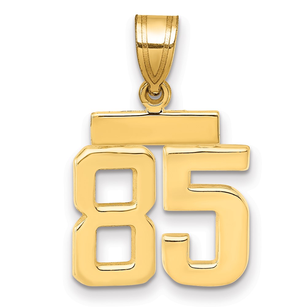 14K Yellow Gold Small Polished Number 85 Charm