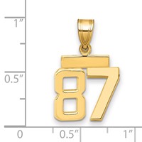 14K Yellow Gold Small Polished Number 87 Charm view 2