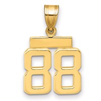 14K Yellow Gold Small Polished Number 88 Charm view 1