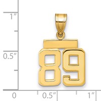 14K Small Polished Number 89 Charm view 2