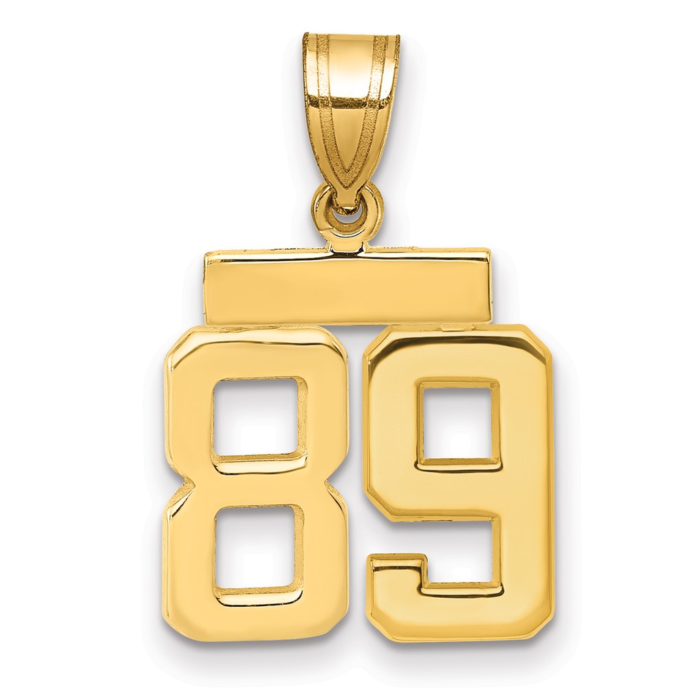 14K Small Polished Number 89 Charm