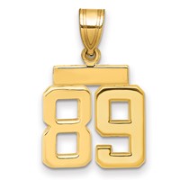 14K Small Polished Number 89 Charm view 1