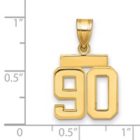 14K Yellow Gold Small Polished Number 90 Charm view 2