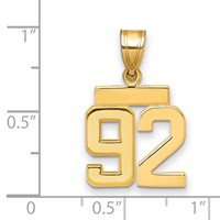 14K Yellow Gold Small Polished Number 92 Charm view 2
