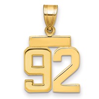 14K Yellow Gold Small Polished Number 92 Charm view 1