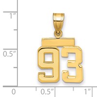 14K Yellow Gold Small Polished Number 93 Charm view 2