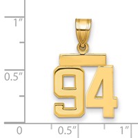 14K Yellow Gold Small Polished Number 94 Charm view 2