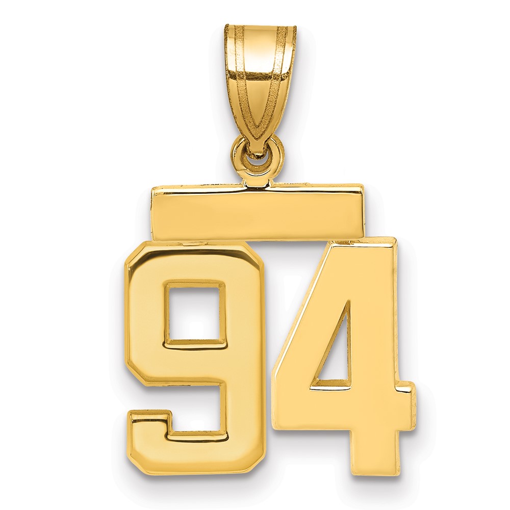 14K Yellow Gold Small Polished Number 94 Charm